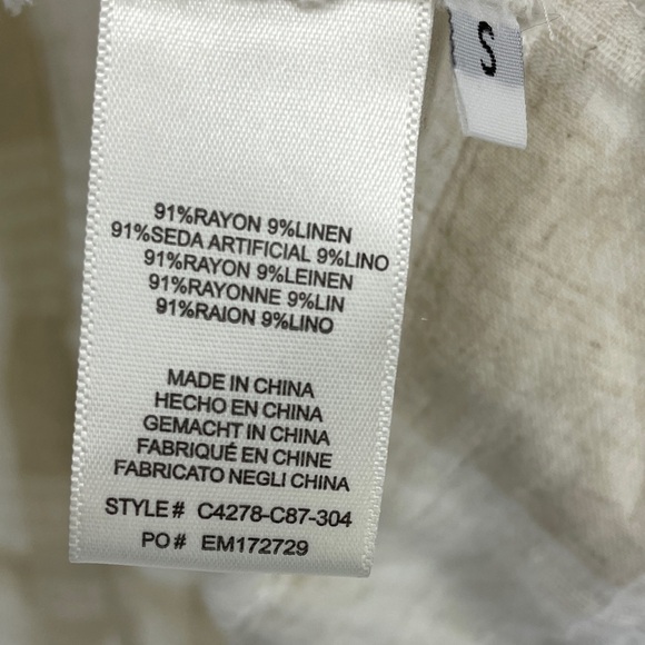 Cloth & Stone Button Plaid Fray Tank linen blend - Picture 5 of 8